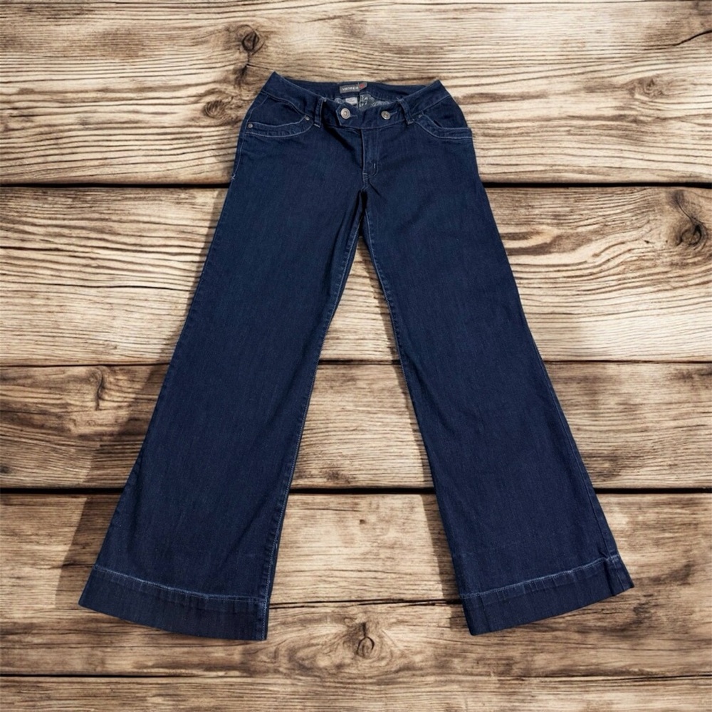 Flare Jeans Venezia Blue Trousers S: 14/16 Lane Bryant Vintage Red Triangle Fit